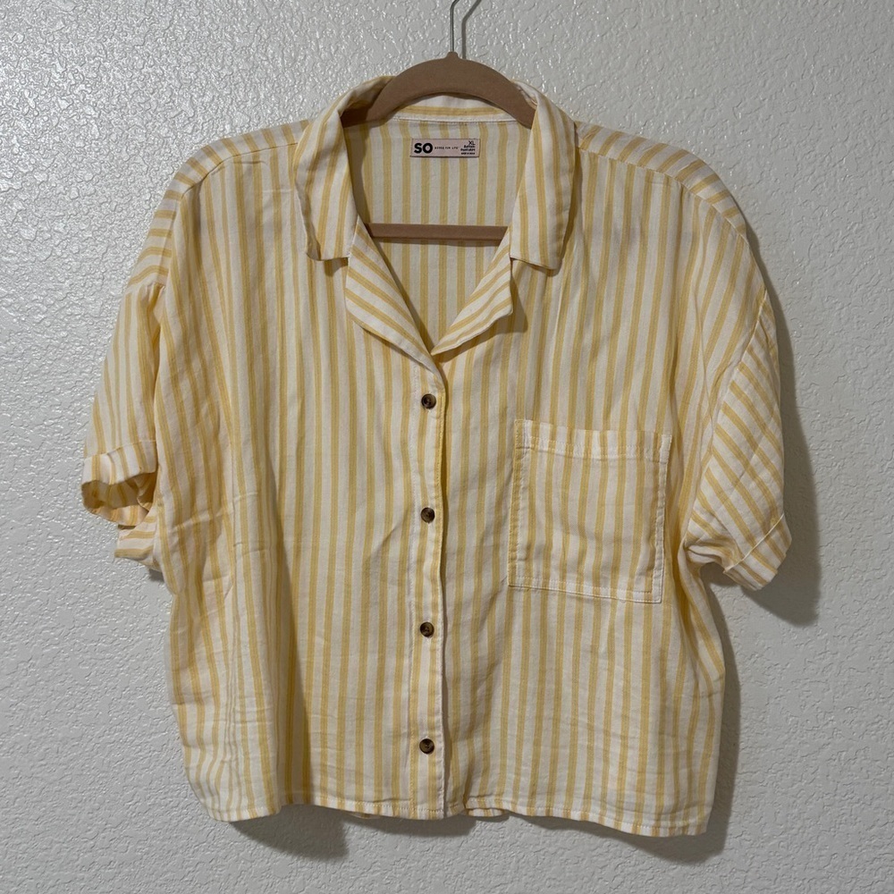 SO Striped Button Front Shirt